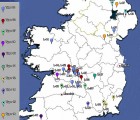 Map of Ireland with Ancestral Larkin DNA Parishes Plotted