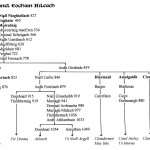 Traditional Pedigree Chart of the Cinel Eoghain of Airleach with descent from Niall Nioghiallach by David Austin Larkin.